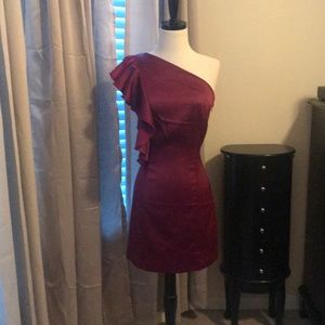 NWOT BERRY SLEEPLESS RUFFLE DRESS